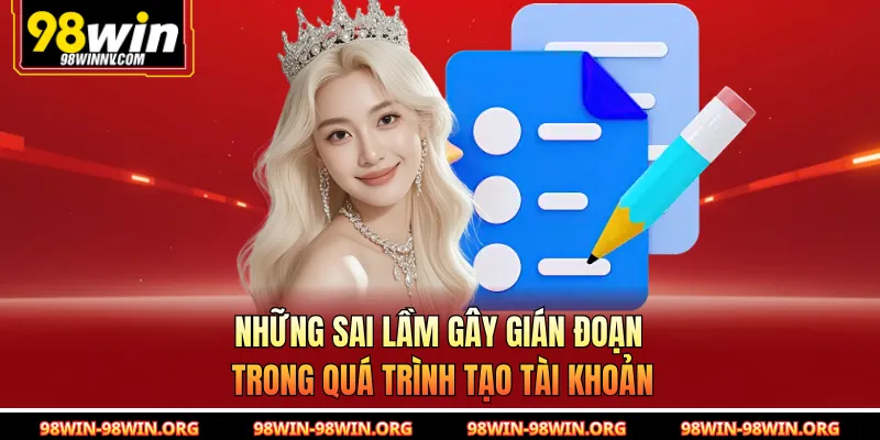 Những sai lầm gây gián đoạn trong quá trình tạo tài khoản